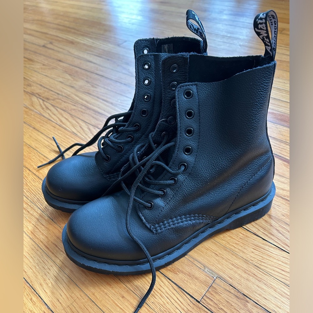 Dr. Martens Black Leather Combat Boots